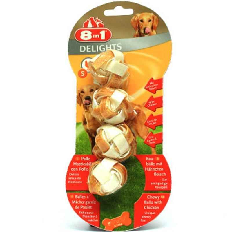 8in1 Delights Bones Köpekler İçin Ağız Bakım Kemiği Çiğneme Topu Small 4 Adet