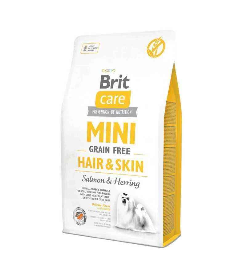 Brit Care Mini Hair Skin Somonlu ve Ringa Balıklı Tahılsız Köpek Maması 2 kg