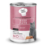 Chefs Choice Pate Beef Biftekli Tahılsız Ezme Yetişkin Kedi Konservesi 24 Adet 400 Gr