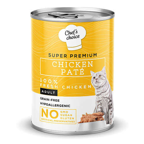 chefs-choice-pate-chicken-tavuklu-tahilsiz-ezme-yetiskin-kedi-konservesi-24-adet-400-gr-yetikin-kedi-konservesi-chefs-choice-921653-56-B Chefs Choice Pate Chicken Tavuklu Tahılsız Ezme Yetişkin Kedi Konservesi 24 Adet 400 Gr - Görsel 1