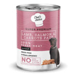 Chefs Choice Pate Kuzulu ve Somonlu Tahılsız Yetişkin Köpek Konservesi 12 Adet 400 Gr
