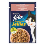 Felix Pouch Sensation Jellies Somonlu ve Karidesli Yetişkin Kedi Konservesi 12 Adet 85 Gr