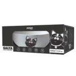 M-Pets Galya Seramik Kedi Mama ve Su Kabı Siyah Beyaz 550 Ml - Görsel 3