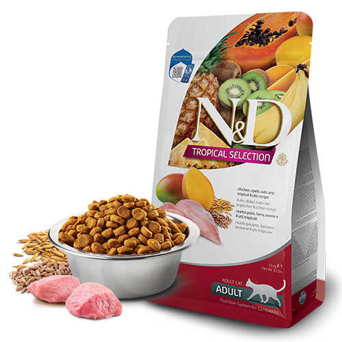 nd-tropical-selection-tavuklu-ve-tropikal-meyveli-yetiskin-kedi-mamasi-10-kg-yetikin-kedi-mamas-nd-929208-48-B N&D Tropical Selection Tavuklu ve Tropikal Meyveli Yetişkin Kedi Maması 10 Kg - Görsel 1