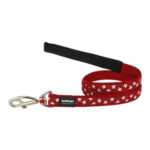 Reddingo Kırmızı Üzerine Beyaz Yıldızlı Köpek Uzatma Tasması Large 25 Mm 1,2 Mt