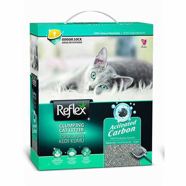 reflex-aktif-karbonlu-topaklanan-kedi-kumu-10-lt-doal-bentonit-kedi-kumu-reflex-904407-49-B Reflex Aktif Karbonlu Topaklanan Kedi Kumu 10 Lt - Görsel 1