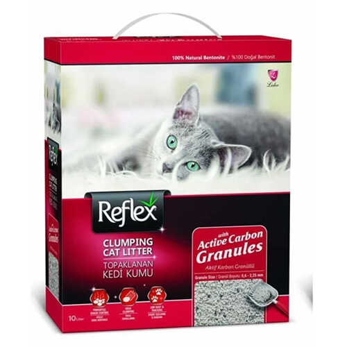 reflex-granul-aktif-karbonlu-topaklanan-kedi-kumu-2x10-lt-doal-bentonit-kedi-kumu-reflex-904402-49-B Reflex Granül Aktif Karbonlu Topaklanan Kedi Kumu 2x10 Lt - Görsel 1