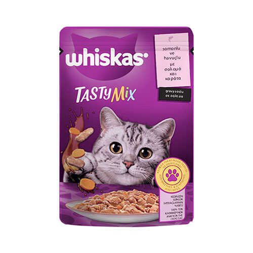 whiskas-pouch-tastymix-sos-icinde-somonlu-ve-havuclu-yetiskin-kedi-konservesi-28-adet-85-gr-yetikin-kedi-konservesi-whiskas-929774-52-B Whiskas Pouch Tastymix Sos İçinde Somonlu ve Havuçlu Yetişkin Kedi Konservesi 28 Adet 85 Gr - Görsel 1