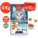 Wanpy With Oven Baked Bites Tavuklu Tahılsız Yetişkin Kedi Maması 8  Kg