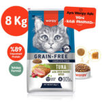 Wanpy With Oven Baked Bites Ton Balıklı Tahılsız Yetişkin Kedi Maması 8 Kg